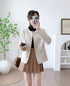 Button Down Round Neckline Blazer